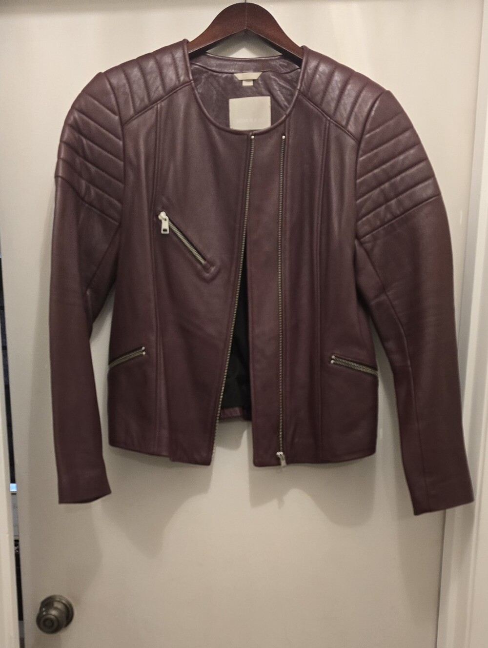 Soia & Kyo Women's Leather Jacket in Deep Plum